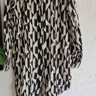 XL - Eksept blouse print zwart wit (0625am)