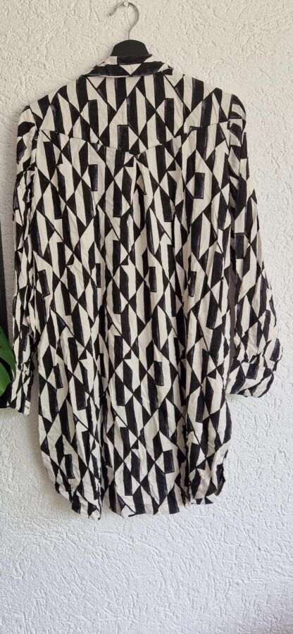 XL - Eksept blouse print zwart wit (0625am) - Afbeelding 5