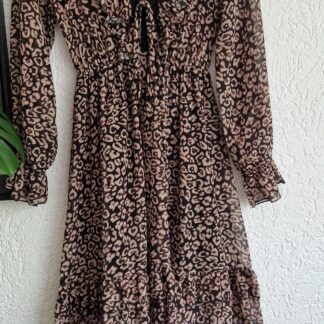 XS/S - Made in Italy jurk bruine print (0625dor)