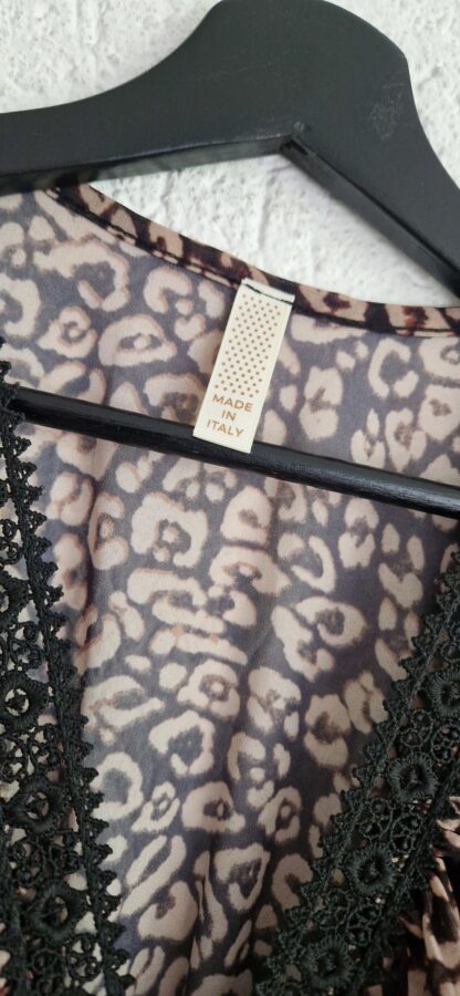 XS/S - Made in Italy jurk bruine print (0625dor) - Afbeelding 4
