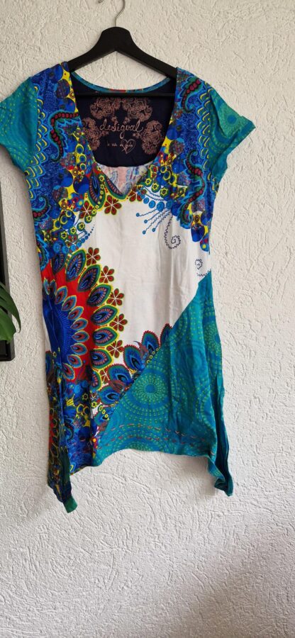 XL - Desiqual jurk wit blauw groen (0625dor) - Afbeelding 2