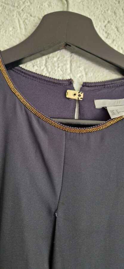 34 - H&M donkerblauw jurkje met feestelijke touch (0625dor) - Afbeelding 3