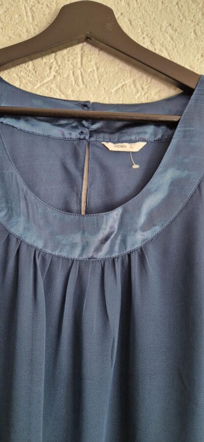 L - Hema jurk blauw mouwloos (0625dor) - Afbeelding 3