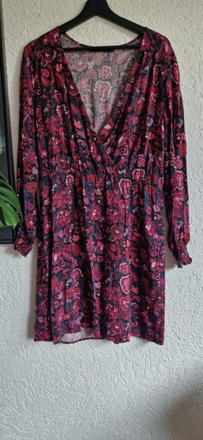 XL - Supertrash jurk roze bloemen (0625dor)
