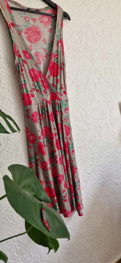 S - Hema jurk roze bloemen (0625dor) - Afbeelding 3