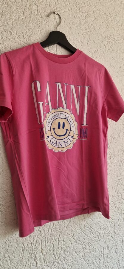 S - Ganni shirt roze met print (0625meg8) - Afbeelding 3