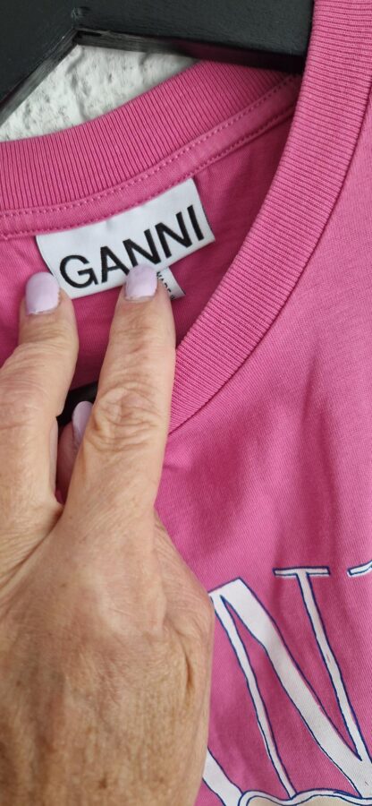 S - Ganni shirt roze met print (0625meg8) - Afbeelding 5
