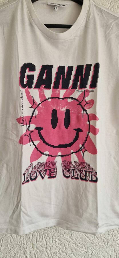 S - GANNI T-Shirt Ganni Love Club white (0625meg8) - Afbeelding 3