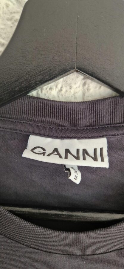 M - Ganni smiley t-shirt Phantom (0625meg8) - Afbeelding 4
