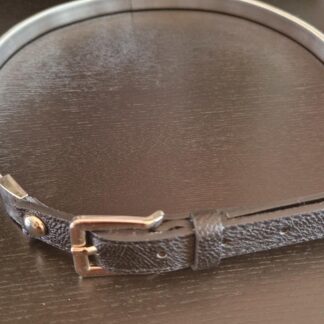 Leren riem met zilveren rekband (0725sh1)