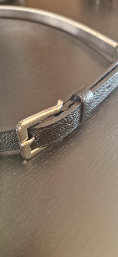 Leren riem met zilveren rekband (0725sh1) - Afbeelding 3