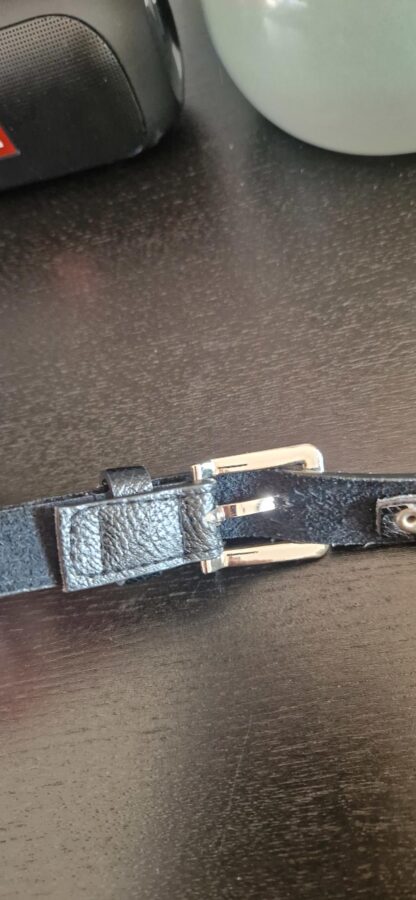 Leren riem met zilveren rekband (0725sh1) - Afbeelding 5