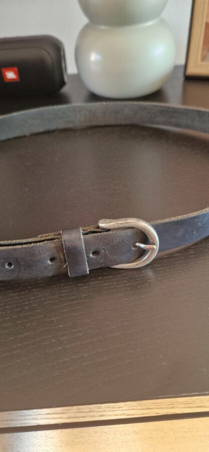 85 cm - Leren riem zwart (0725sh1) - Afbeelding 2
