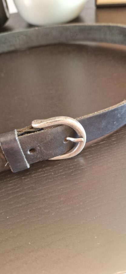 85 cm - Leren riem zwart (0725sh1) - Afbeelding 3