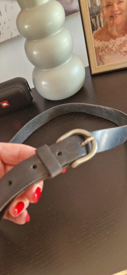 85 cm - Leren riem zwart (0725sh1)