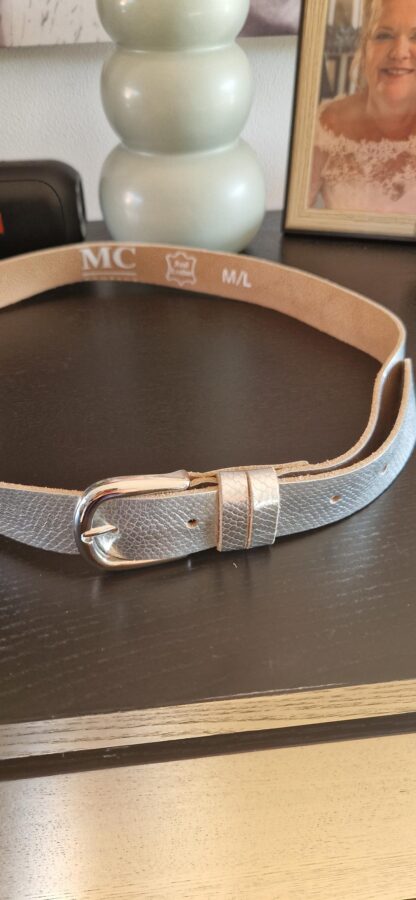 M/L - MC company leren zilveren riem (0725sh1)