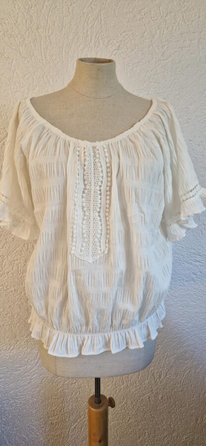 36 - Esqualo blouse top romig wit (0725sh) - Afbeelding 2