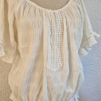 36 - Esqualo blouse top romig wit (0725sh)