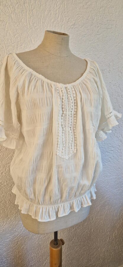 36 - Esqualo blouse top romig wit (0725sh)