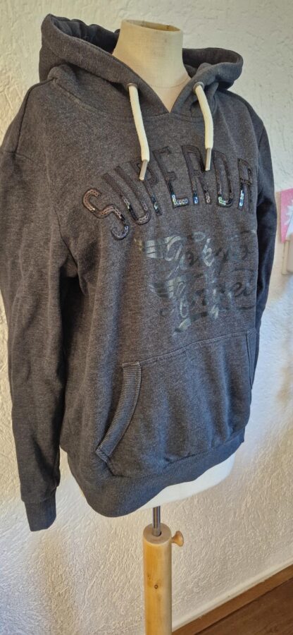 38/40 - Superdry hoodie antraciet (0725sh)