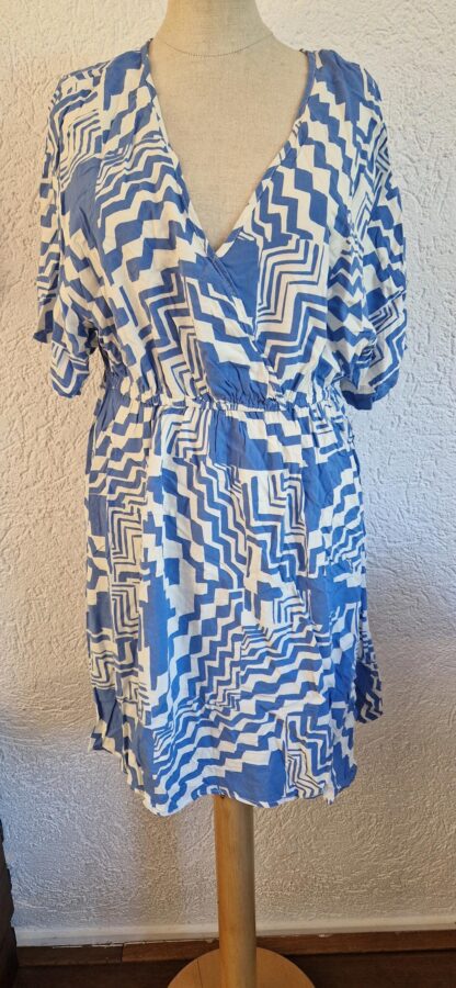 40 - Bodyflirt zomerjurkje blauw wit (0725sh)