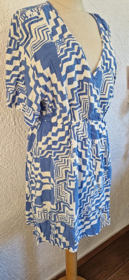 40 - Bodyflirt zomerjurkje blauw wit (0725sh) - Afbeelding 3