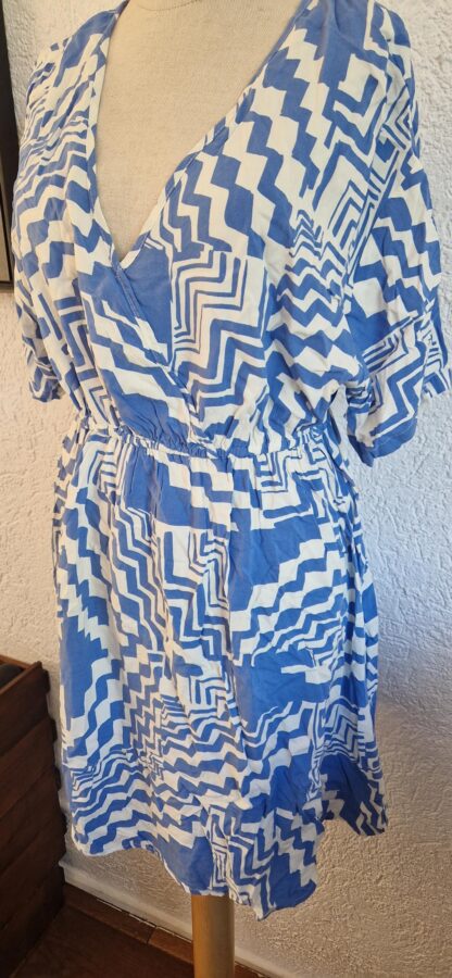 40 - Bodyflirt zomerjurkje blauw wit (0725sh) - Afbeelding 4
