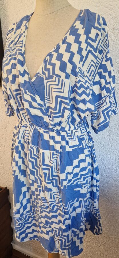 40 - Bodyflirt zomerjurkje blauw wit (0725sh) - Afbeelding 5
