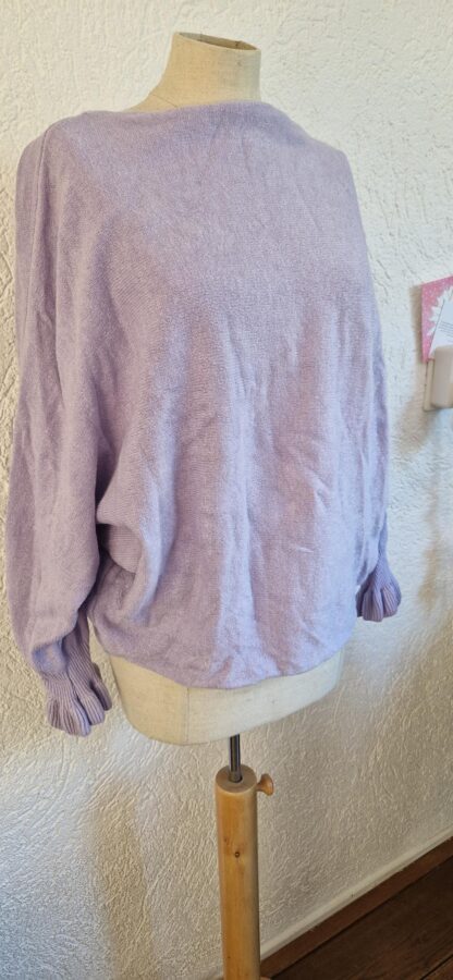 M - Trui met boothals lila (0725sh2)