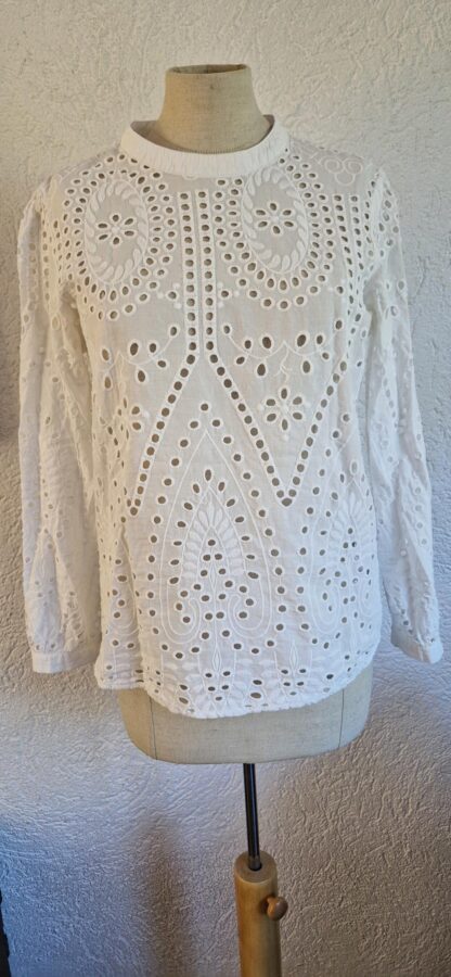 M - Only blousje broderie wit (0725wyt)