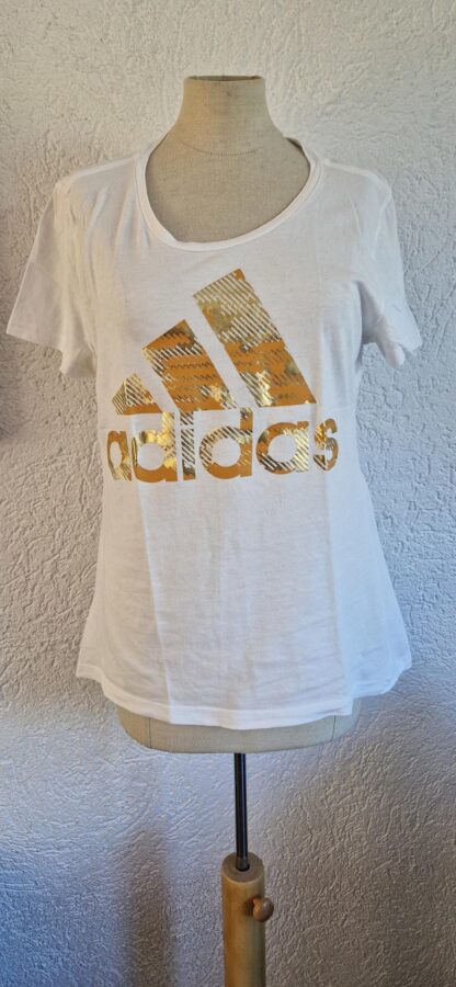 S - Adidas wit shirt goud (0725wyt)