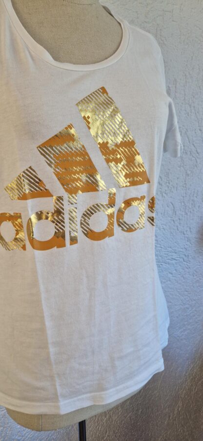 S - Adidas wit shirt goud (0725wyt) - Afbeelding 4