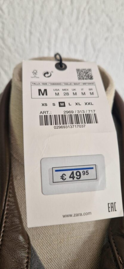 M - Zara jurk bruin vegan leer nieuw (0725may) - Afbeelding 5