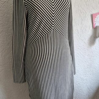 S - H&M jurk zwart wit strepen nieuw (0725may)