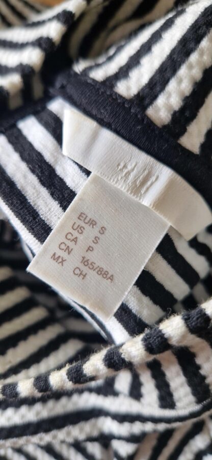 S - H&M jurk zwart wit strepen nieuw (0725may) - Afbeelding 8