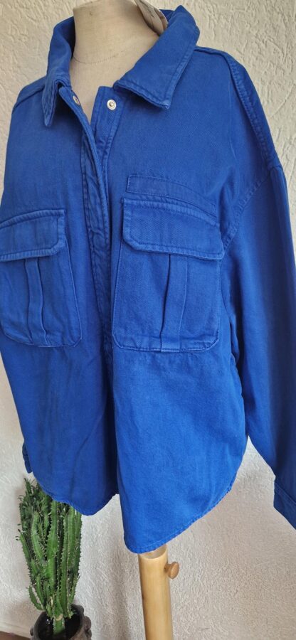 S - Zara shacket blauw nieuw (0725may) - Afbeelding 3