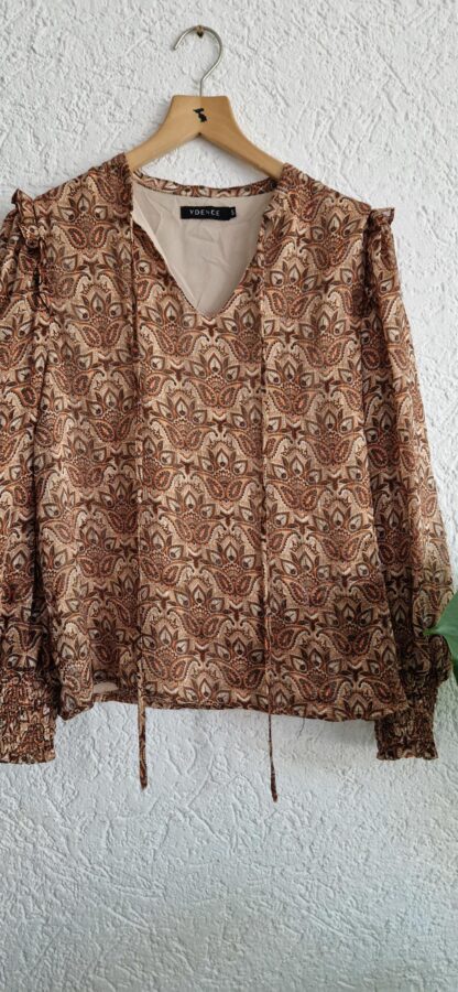 S - Ydence blouse top oranje bruin (0725bak)