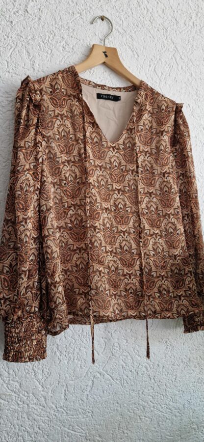 S - Ydence blouse top oranje bruin (0725bak) - Afbeelding 3