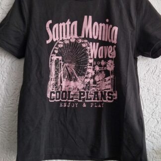 152 - Zara shirtje antraciet roze (0725bak)