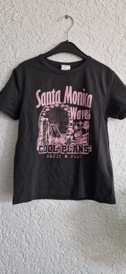 152 - Zara shirtje antraciet roze (0725bak)
