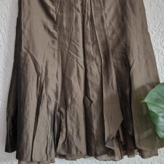 M/L - Rok khaki grijsgroen glimmend (0725bak)