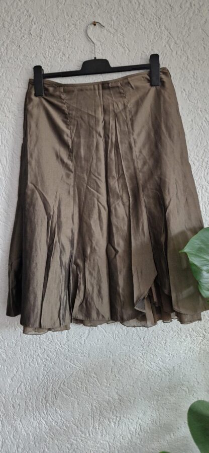 M/L - Rok khaki grijsgroen glimmend (0725bak)