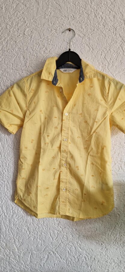 140 - H&M blousje geel met denim (0725bak)