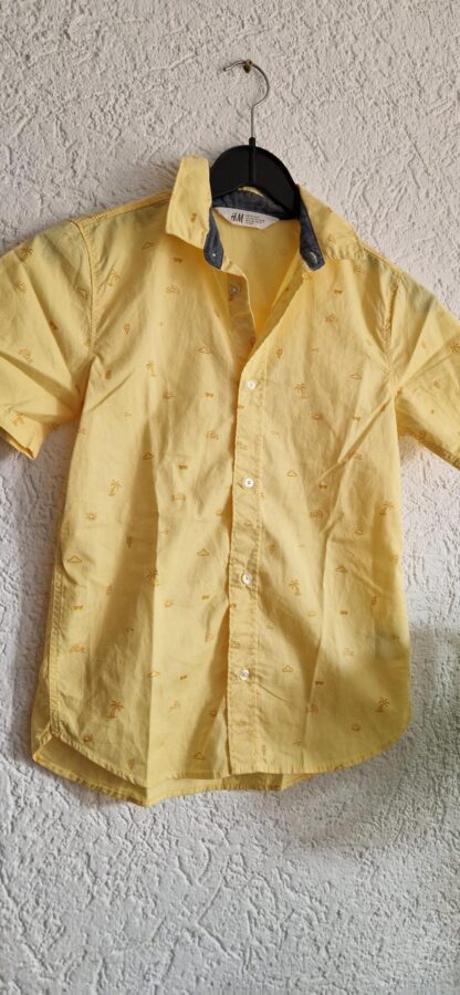 140 - H&M blousje geel met denim (0725bak) - Afbeelding 3