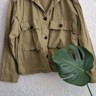 S - Zara jacket oversized met zakken khaki (0825bak)