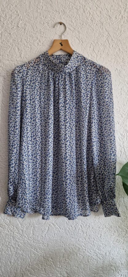 M - H&M blouse blauw bloementjes (0825bakmix)