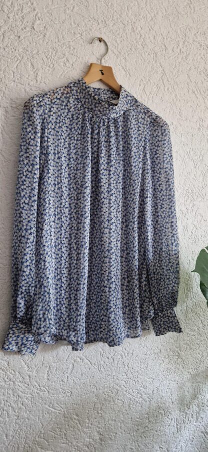 M - H&M blouse blauw bloementjes (0825bakmix) - Afbeelding 3