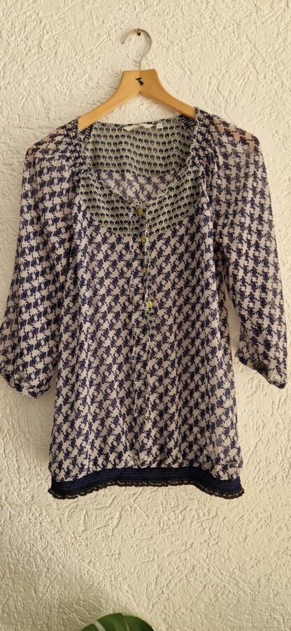 40 - Tom Tailor blousje blauwe print (0825am)