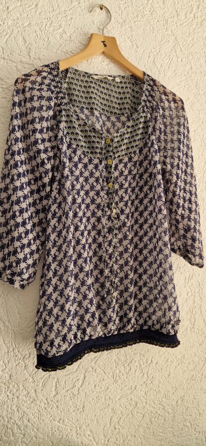 40 - Tom Tailor blousje blauwe print (0825am) - Afbeelding 3