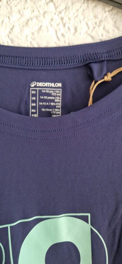 164 170 - Decathlon shirt blauw nieuw (0825am) - Afbeelding 4